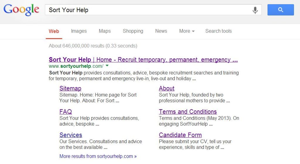 Sort Your Help Google search results