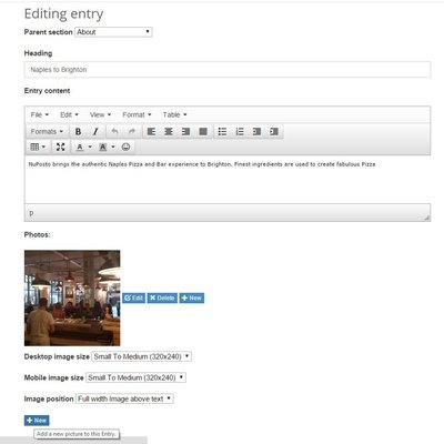 Edit a page entry