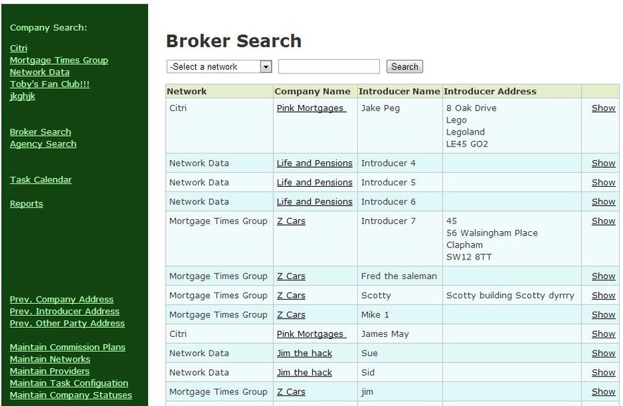 Broker Database User Interface